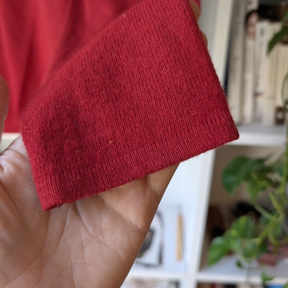 J. Crew Women's Argyle Sweater Lambswool Red White Medium Preppy Valentines - Picture 4 of 5